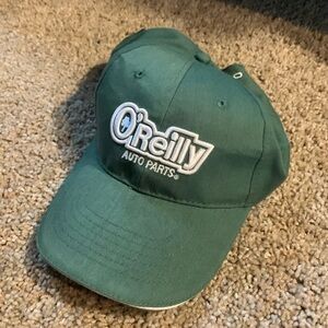 O’reilly auto parts hats, adjustable to size, green with white trim
